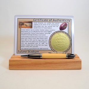 Handcrafted Pen Made From New Orleans Saints Tulane Stadium Wooden Stadium Seat