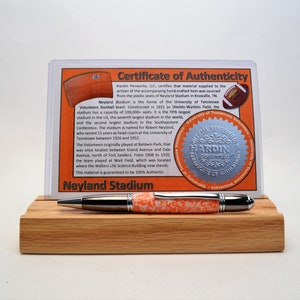 Handcrafted Pen Made from University of Tennessee Neyland Stadium Plastic Stadium Seats