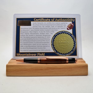 Handcrafted Pen Made From West Virginia University Mountaineer Field Wooden Stadium Bleachers