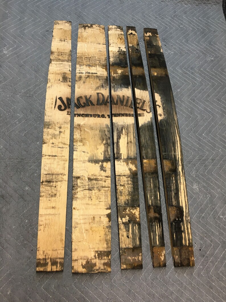 Branded Whiskey Barrel Staves From A Used Jack Daniels Oak Etsy
