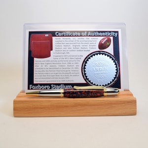 Handcrafted Pen Made From A New England Patriots Foxboro Stadium Plastic Seat