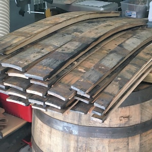 Whiskey Barrel Staves From a used Jack Daniel&#39;s Oak Whiskey Barrel