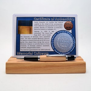 Handcrafted Pen Made From Univ. of Kentucky Memorial Coliseum Wooden Basketball Floor