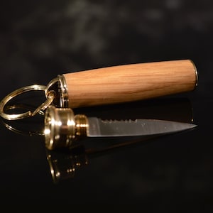 Whisky Fass Schlüsselanhänger / Messer mit Samt Geschenkbeutel