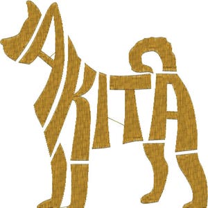 Embroidery Design Digitized Akita Text Fill 5 x 7