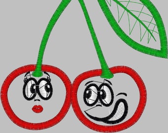 Embroidery Design Digitized Cherrys Applique 4 x 4