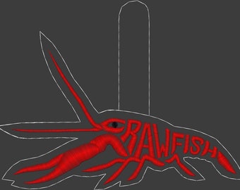 Embroidery Design Digitized Crawfish Keychain 4 x 4