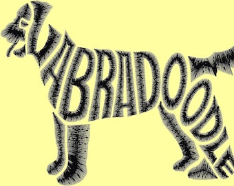 Embroidery Design Digitized Labradoodle Text Fill 4 x 4