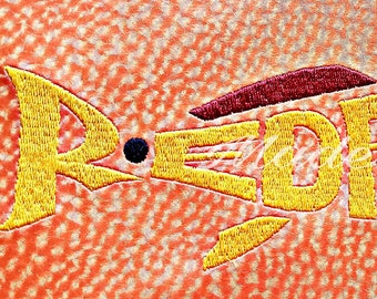 Embroidery Design Digitized Redfish Text Fill 5 x 7