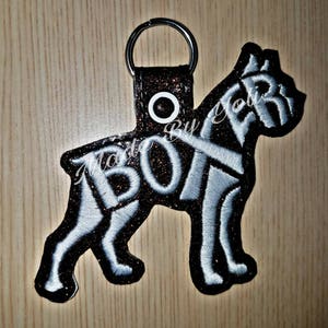 Embroidery Design Digitized Boxer Text Fill Keychain 4 x 4