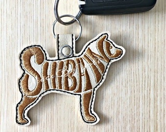 Embroidery Design Digitized Shiba Inu Text Fill Keychain 4 x 4