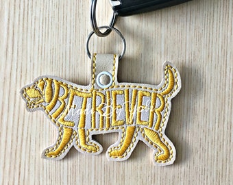 Embroidery Design Digitized Retriever Text Fill Keychain 4 x 4