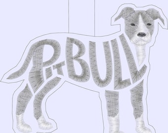 Embroidery Design Digitized 2021 Pit Bull Keychain 4 x 4