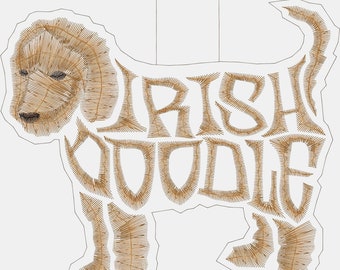 Embroidery Design Digitized Irish Doodle Text Fill Keychain 4 x 4
