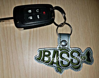 Embroidery Design Digitized Bass Keychain 4 x 4