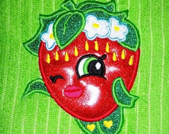 Embroidery Design Digitized Strawberry Applique 5 x 7