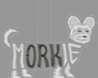 Embroidery Design Digitized 2023 Morkie Keychain 4 x 4