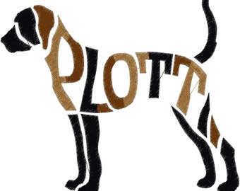 Embroidery Design Digitized Plott Hound 5 x 7