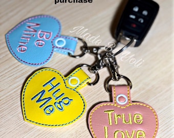 Embroidery Design Digitized Valentines Candys Keychain 4 x 4