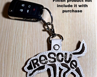 Embroidery Design Digitized Labrador RescueText Fill Keychain 4 x 4