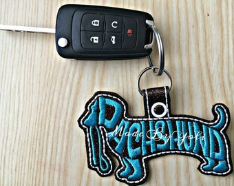 Dachshund with Leash Keychain