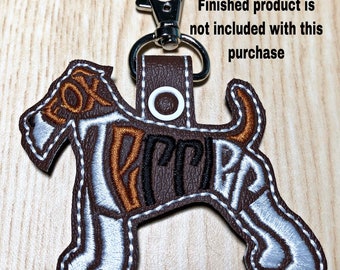 Embroidery Design Digitized Fox Terrier Text Fill Keychain 4 x 4
