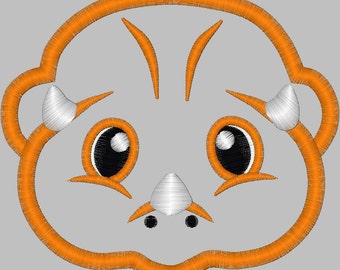 Applique Embroidery Design Dinosaur Face 4 x 4 Applique