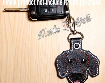 Embroidery Design Digitized Dachshund Face 4 x 4 Keychain