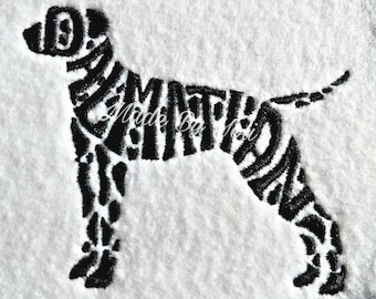 Embroidery Design Digitized Dalmatian Text Fill 4 x 4