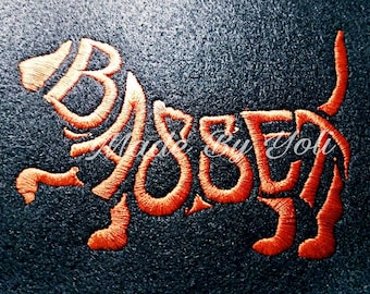 Embroidery Design Digitized  Basset Hound Text Fill 4 x 4