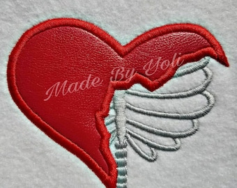 Embroidery Design Digitized Skeleton Heart 5 x 7 Applique