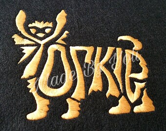 Embroidery Design Digitized  Yorkie Text Fill 4 x 4