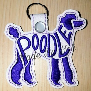 Embroidery Design Digitized Poodle Text Fill Keychain 4 x 4