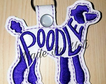 Embroidery Design Digitized Poodle Text Fill Keychain 4 x 4