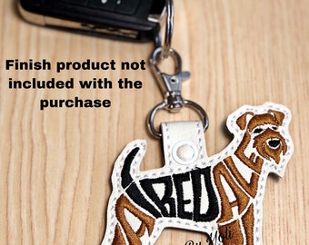 Embroidery Design Digitized AiredaleText Fill Keychain 4 x 4