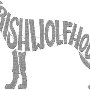 Embroidery Design Digitized Irish Wolfhoundr Dog 5 x 7 image 2