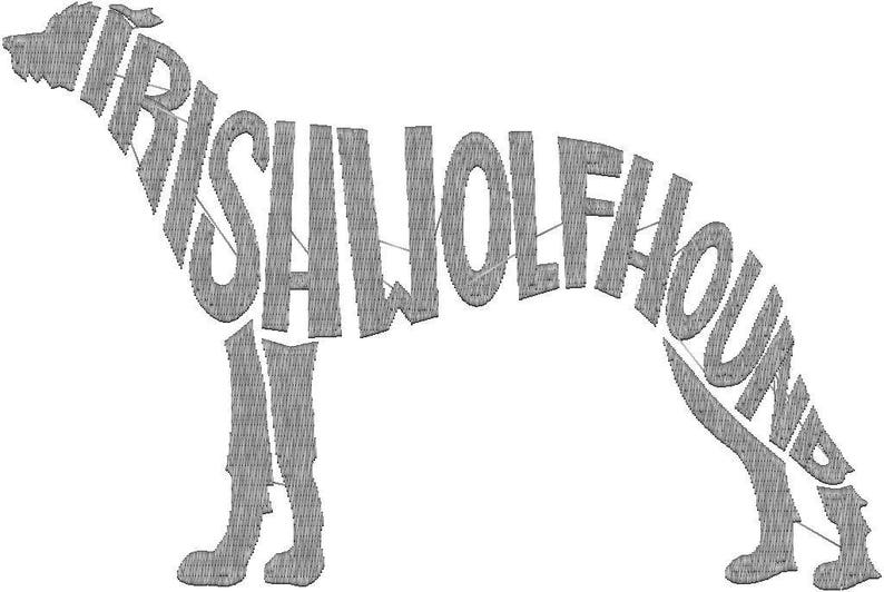 Embroidery Design Digitized Irish Wolfhoundr Dog 5 x 7 image 2