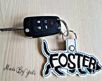 Embroidery Design Digitized Foster Dog Keychain 4 x 4