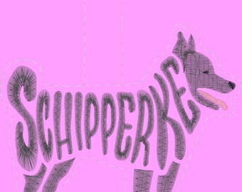 Schipperke Keychain 4 x 4 2024 Embroidery Design Digitized