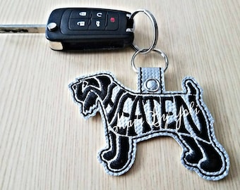 Embroidery Design Digitized Wheaten Text Fill Keychain 4 x 4