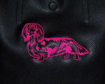 Long Haired Dachshund 5 x 7 Embroidery Design Digitized