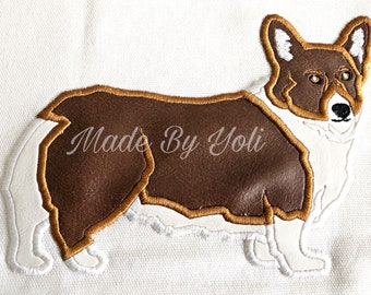 Embroidery Design Digitized Corgi Side view Applique 4 x 4