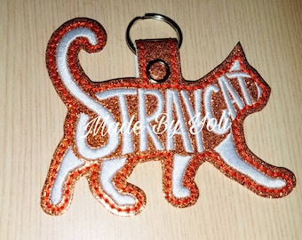 Embroidery Design Digitized Stray Cat Keychain 4 x 4