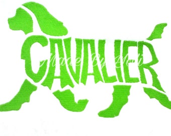 Embroidery Applique Design Digitized Cavalier Text Fill  5 x 7