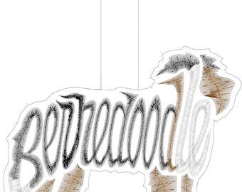 Embroidery Design Digitized Bernedoodle Keychain 4 x 4