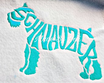 Embroidery Design Digitized Schnauzer Text Fill 4 x 4
