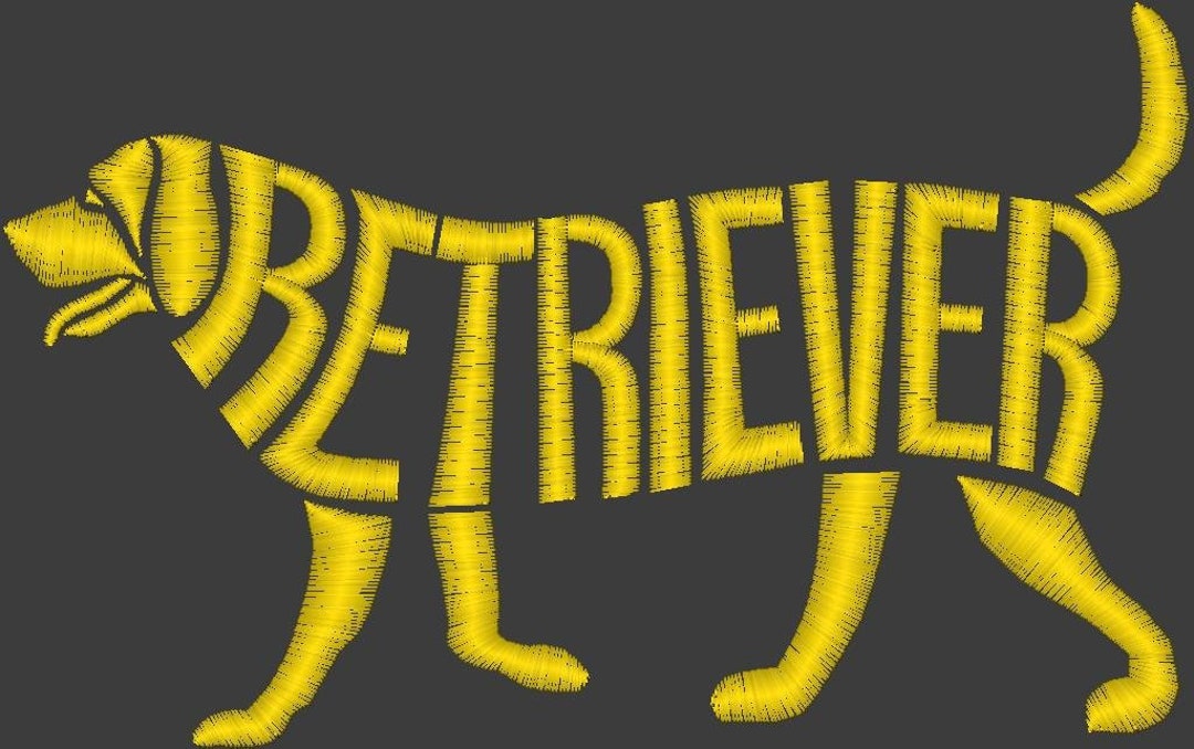 Retriever Cursive Embroidery Design Digitized Retriever Text Fil 4 X 4 - Etsy