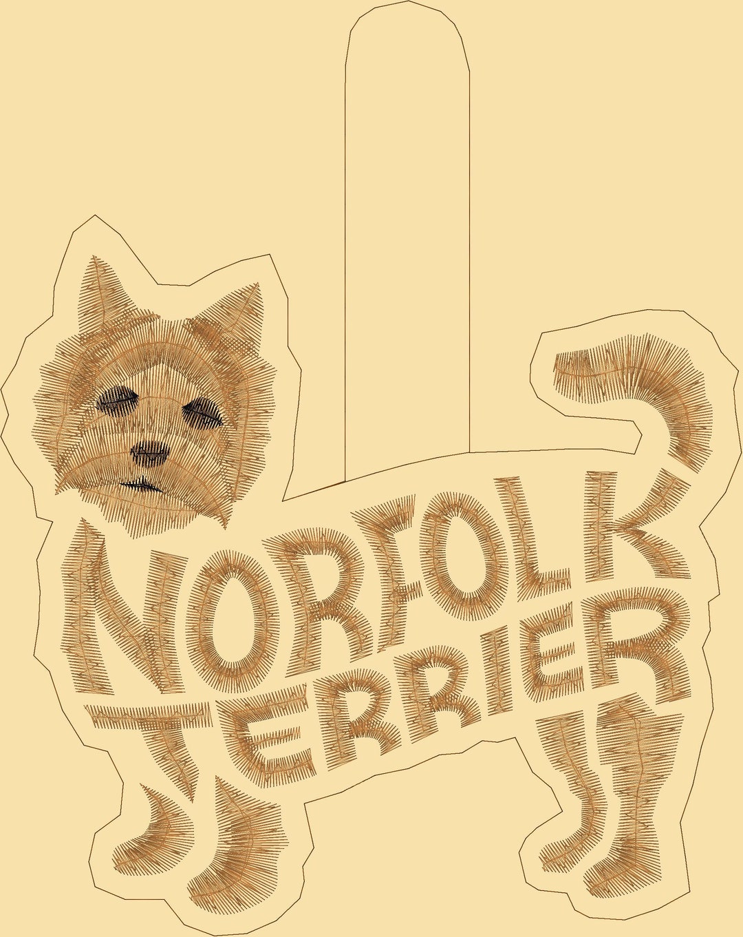 Embroidery Design Digitized Norfolk Terrier Keychain 4 X 4 Etsy