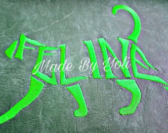 Embroidery Design Digitized Feline Text Fill 4 x 4