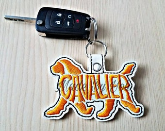 Embroidery Design Digitized Cavalier Text Fill Keychain 4 x 4